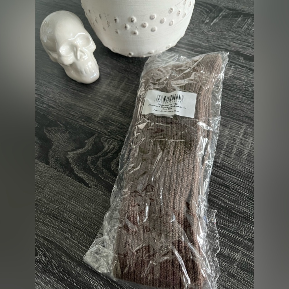 PLT Chocolate Slouchy Ribbed Sock - Picture 2 of 2